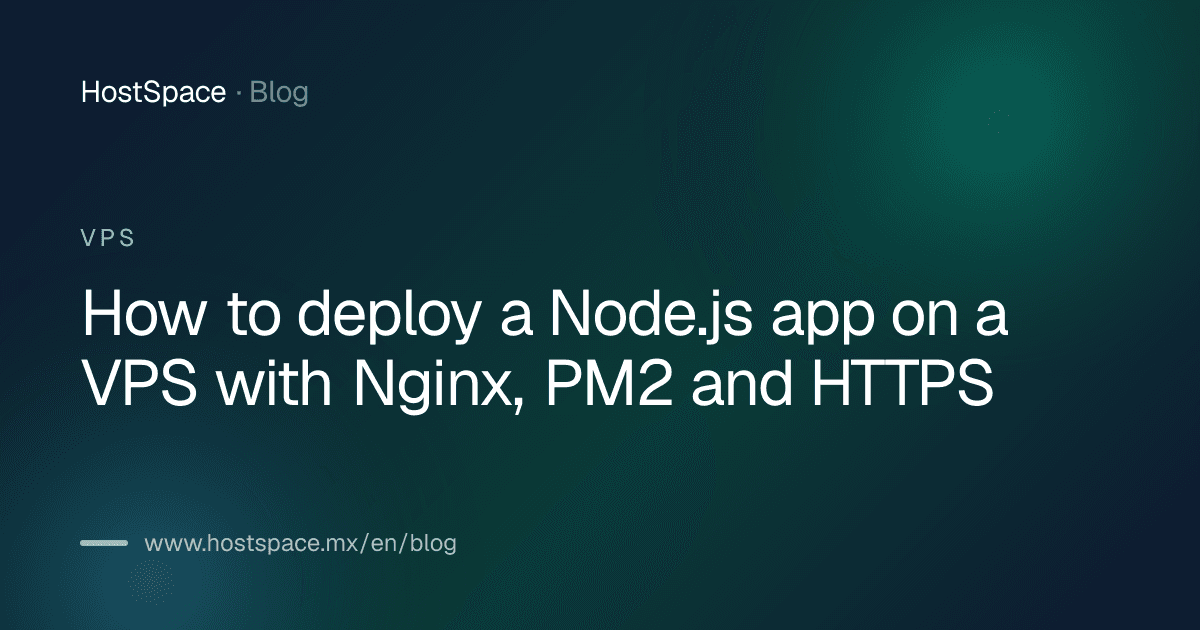 Article cover: How to deploy a Node.js app on a VPS with Nginx, PM2 and HTTPS